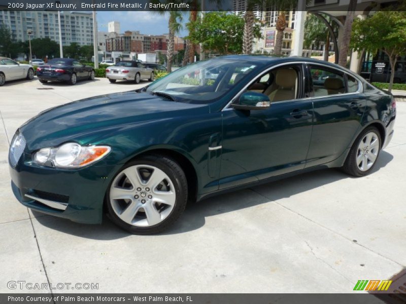 Emerald Fire Metallic / Barley/Truffle 2009 Jaguar XF Luxury