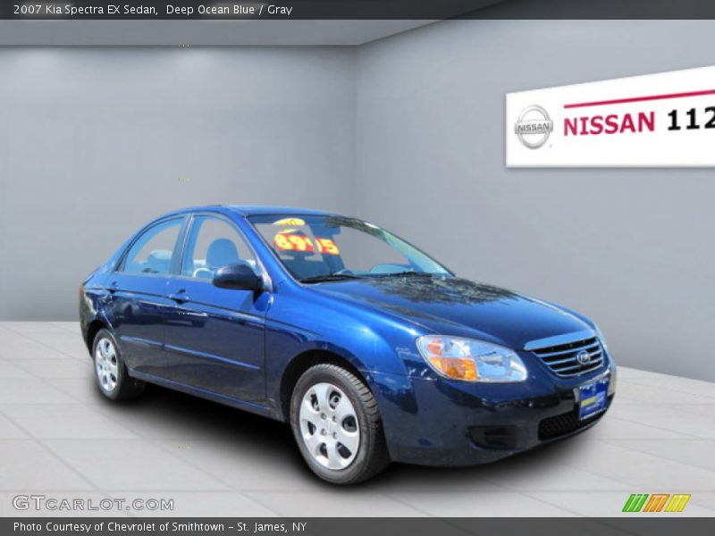 Deep Ocean Blue / Gray 2007 Kia Spectra EX Sedan