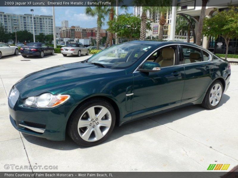 Emerald Fire Metallic / Barley/Truffle 2009 Jaguar XF Luxury