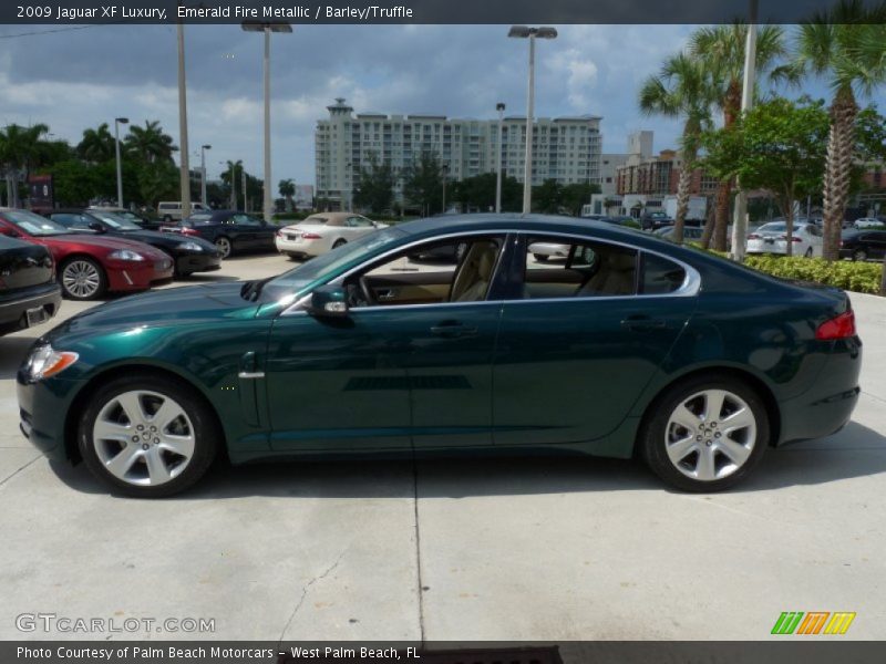 Emerald Fire Metallic / Barley/Truffle 2009 Jaguar XF Luxury