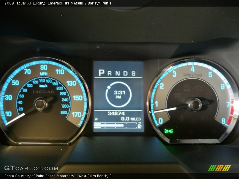 Emerald Fire Metallic / Barley/Truffle 2009 Jaguar XF Luxury