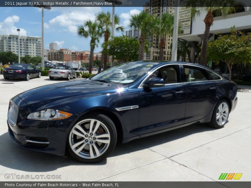 Indigo Metallic / Parchment/Navy Blue 2011 Jaguar XJ XJL