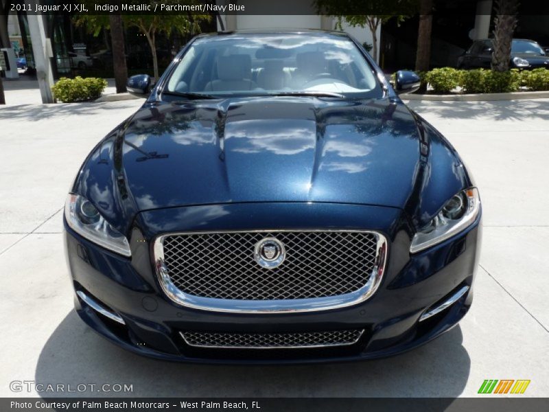 Indigo Metallic / Parchment/Navy Blue 2011 Jaguar XJ XJL