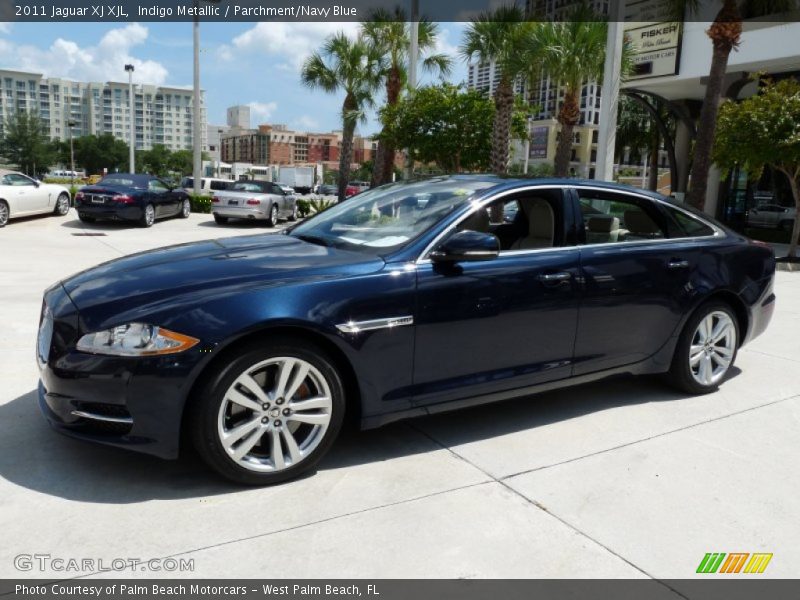 Indigo Metallic / Parchment/Navy Blue 2011 Jaguar XJ XJL