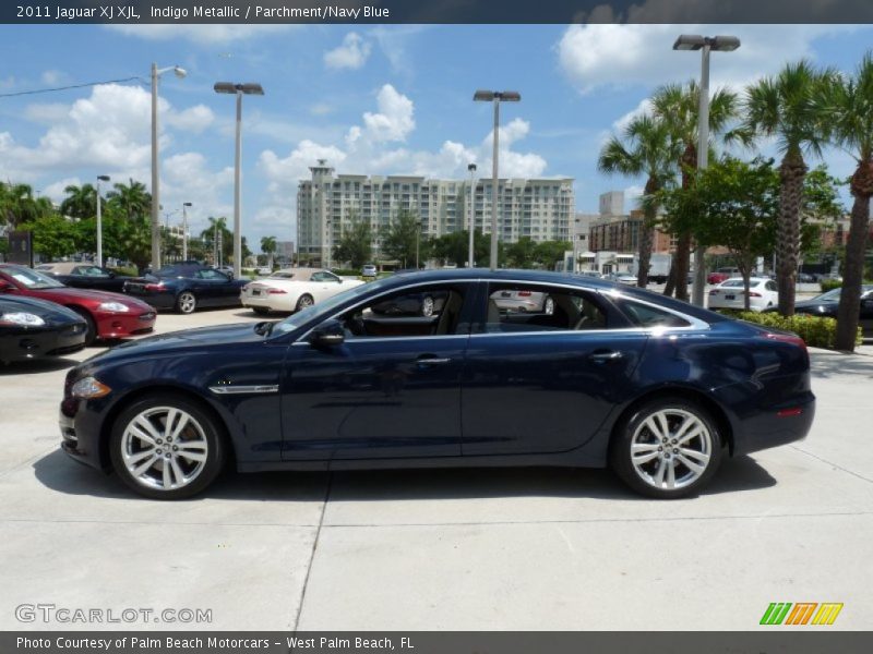 Indigo Metallic / Parchment/Navy Blue 2011 Jaguar XJ XJL
