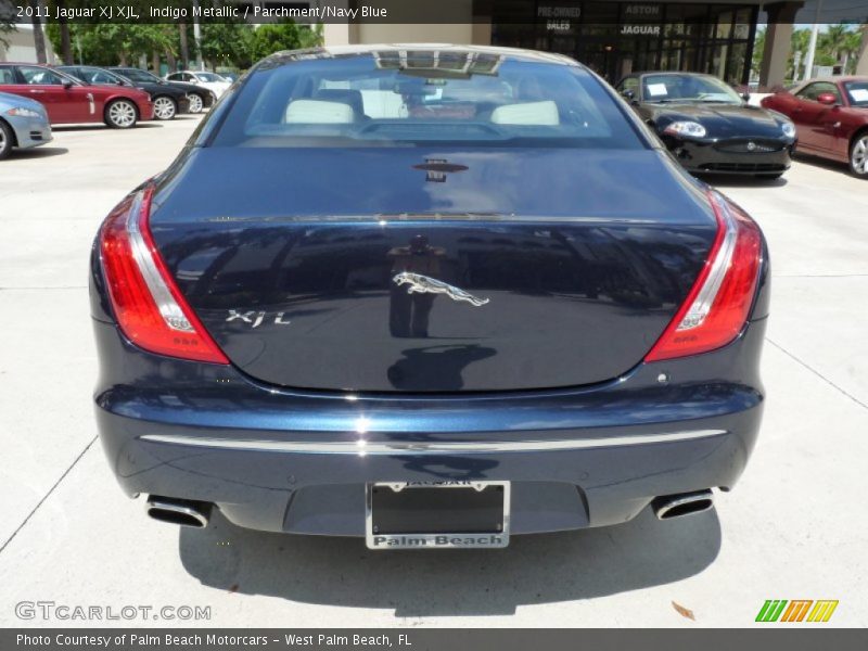 Indigo Metallic / Parchment/Navy Blue 2011 Jaguar XJ XJL