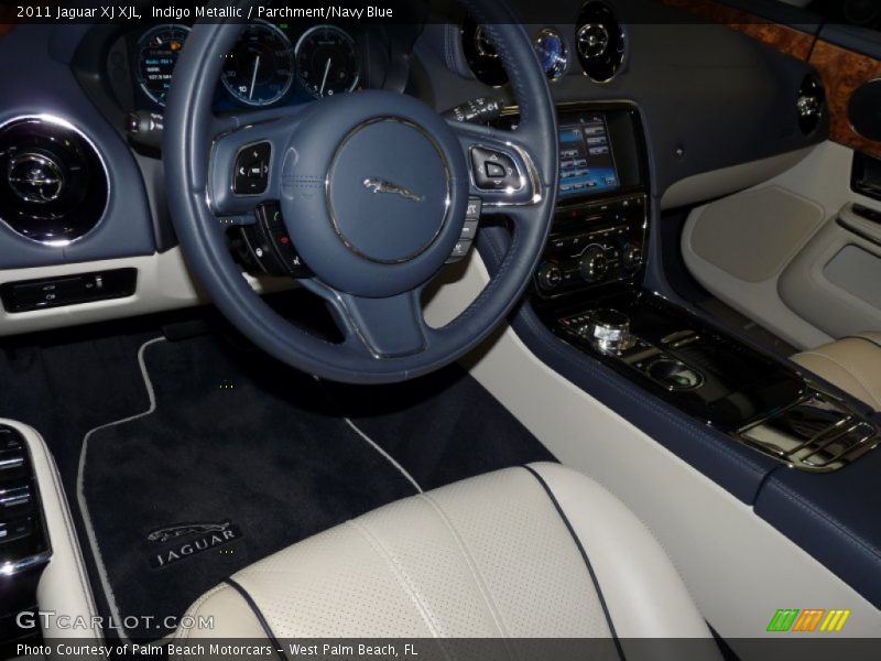 Indigo Metallic / Parchment/Navy Blue 2011 Jaguar XJ XJL
