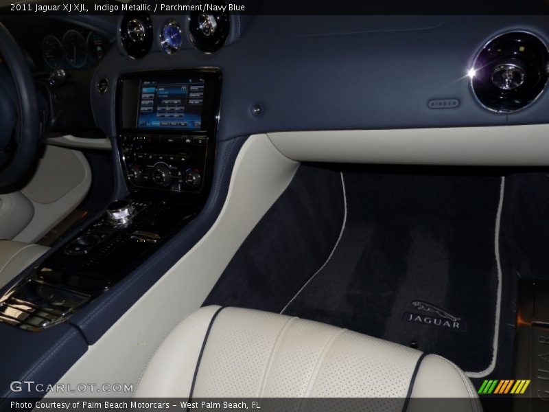 Indigo Metallic / Parchment/Navy Blue 2011 Jaguar XJ XJL