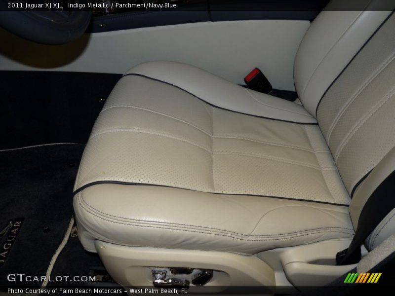 Indigo Metallic / Parchment/Navy Blue 2011 Jaguar XJ XJL