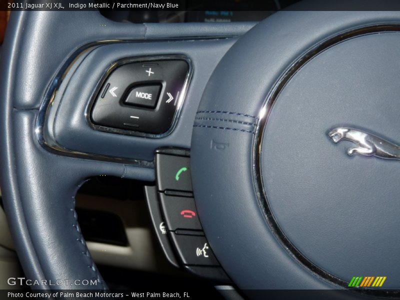 Indigo Metallic / Parchment/Navy Blue 2011 Jaguar XJ XJL