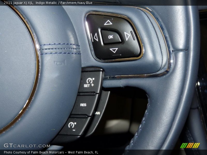 Indigo Metallic / Parchment/Navy Blue 2011 Jaguar XJ XJL