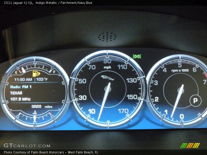 Indigo Metallic / Parchment/Navy Blue 2011 Jaguar XJ XJL