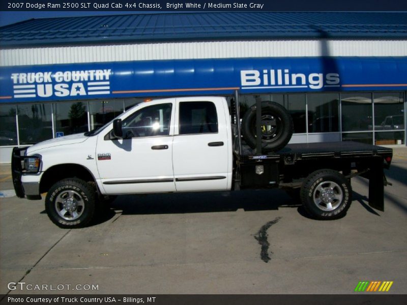 Bright White / Medium Slate Gray 2007 Dodge Ram 2500 SLT Quad Cab 4x4 Chassis