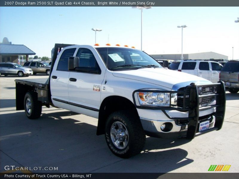 Bright White / Medium Slate Gray 2007 Dodge Ram 2500 SLT Quad Cab 4x4 Chassis