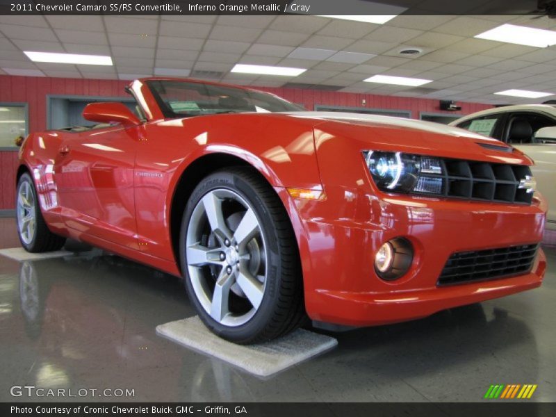 Inferno Orange Metallic / Gray 2011 Chevrolet Camaro SS/RS Convertible