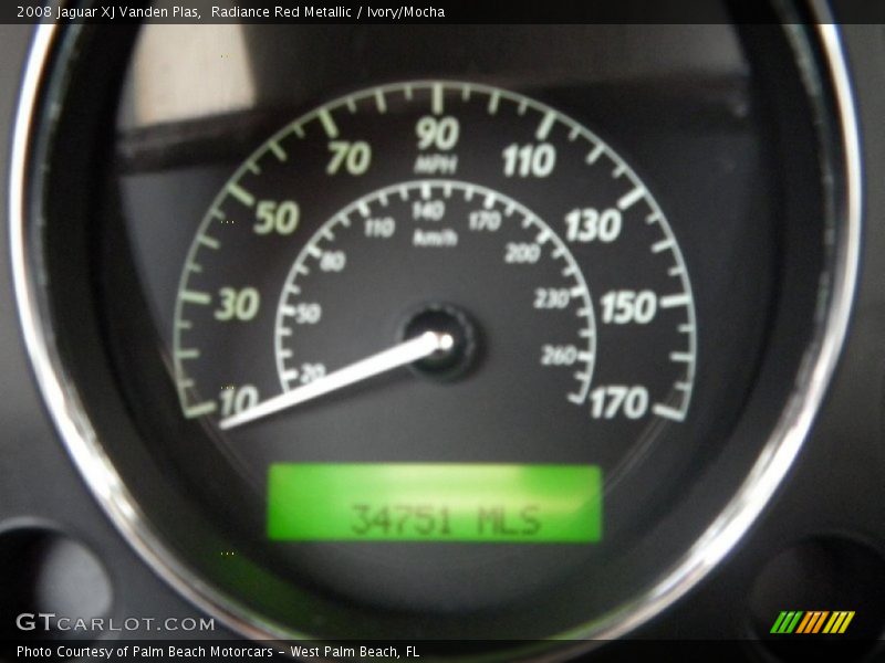 Radiance Red Metallic / Ivory/Mocha 2008 Jaguar XJ Vanden Plas