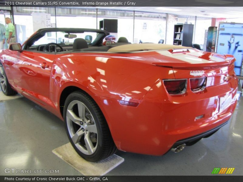 Inferno Orange Metallic / Gray 2011 Chevrolet Camaro SS/RS Convertible