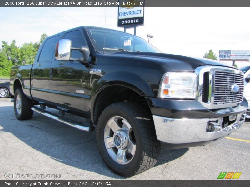 Black / Tan 2006 Ford F250 Super Duty Lariat FX4 Off Road Crew Cab 4x4