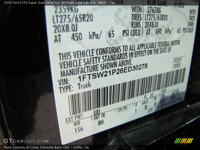 Black / Tan 2006 Ford F250 Super Duty Lariat FX4 Off Road Crew Cab 4x4