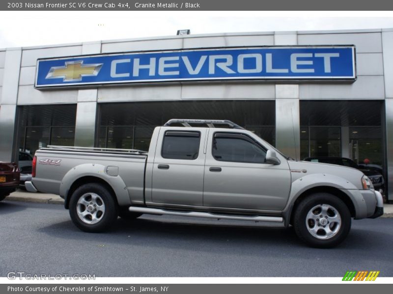 Granite Metallic / Black 2003 Nissan Frontier SC V6 Crew Cab 4x4