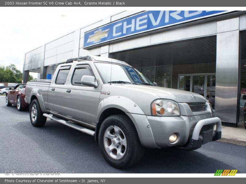 Granite Metallic / Black 2003 Nissan Frontier SC V6 Crew Cab 4x4