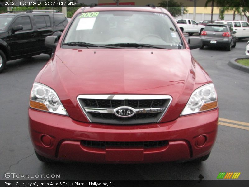 Spicy Red / Gray 2009 Kia Sorento LX