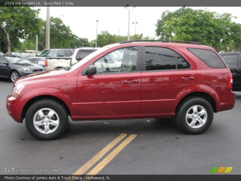 Spicy Red / Gray 2009 Kia Sorento LX