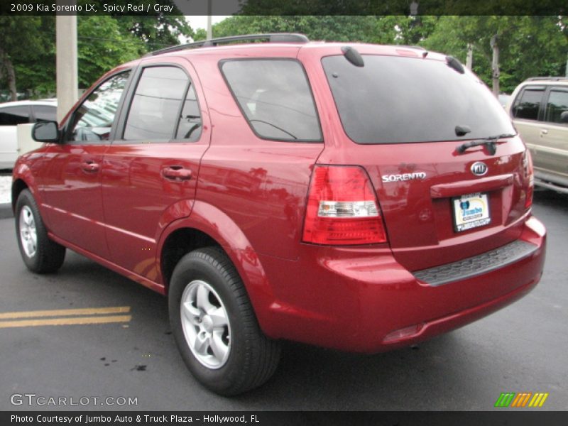 Spicy Red / Gray 2009 Kia Sorento LX