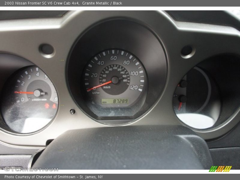 Granite Metallic / Black 2003 Nissan Frontier SC V6 Crew Cab 4x4
