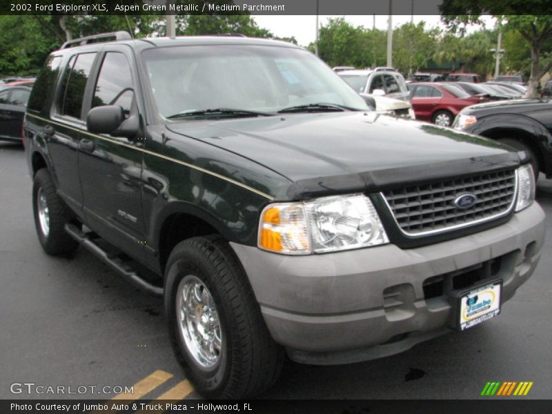 Aspen Green Metallic / Medium Parchment 2002 Ford Explorer XLS