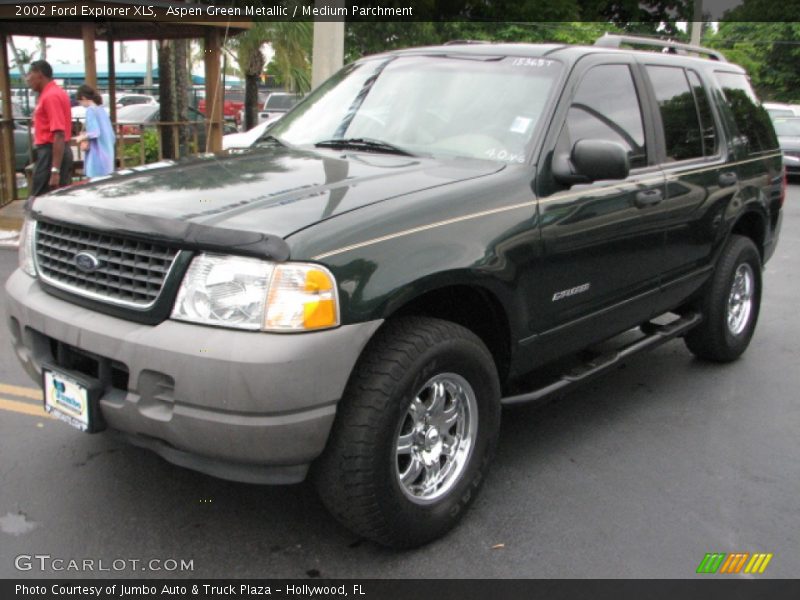 Aspen Green Metallic / Medium Parchment 2002 Ford Explorer XLS