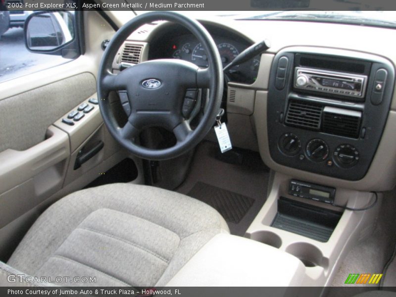 Aspen Green Metallic / Medium Parchment 2002 Ford Explorer XLS