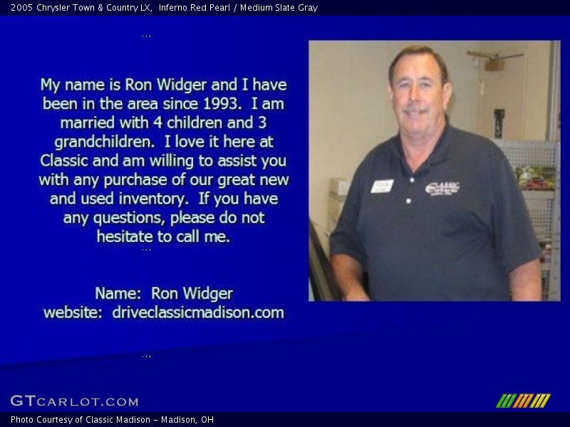 Inferno Red Pearl / Medium Slate Gray 2005 Chrysler Town & Country LX