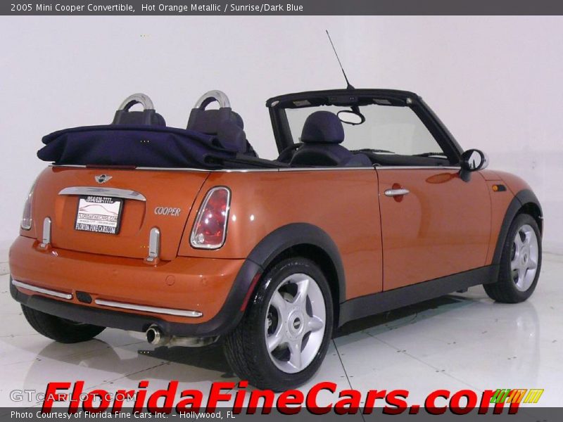Hot Orange Metallic / Sunrise/Dark Blue 2005 Mini Cooper Convertible
