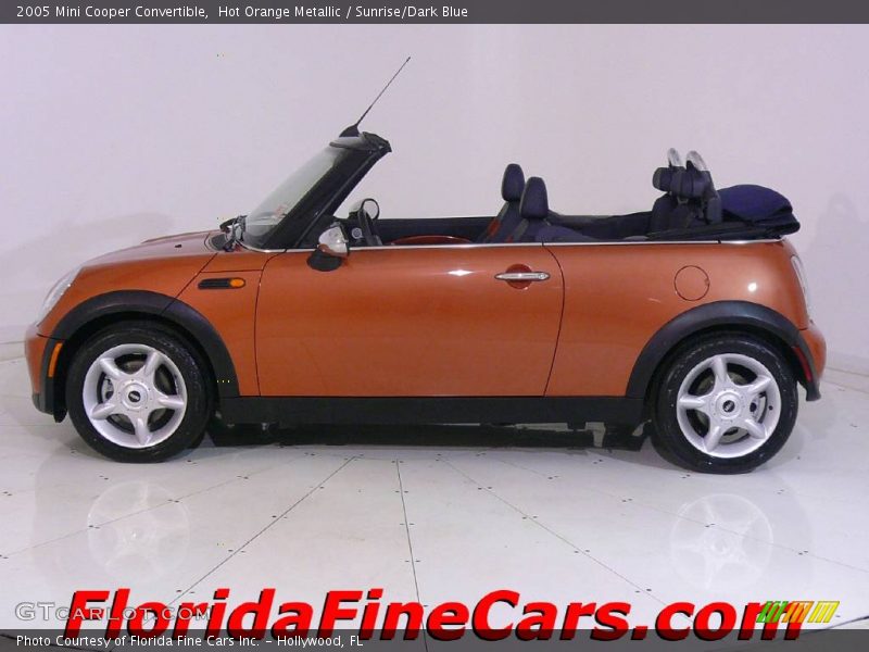 Hot Orange Metallic / Sunrise/Dark Blue 2005 Mini Cooper Convertible