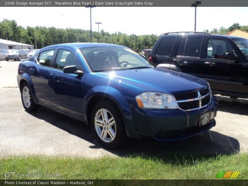 Marathon Blue Pearl / Dark Slate Gray/Light Slate Gray 2008 Dodge Avenger SXT