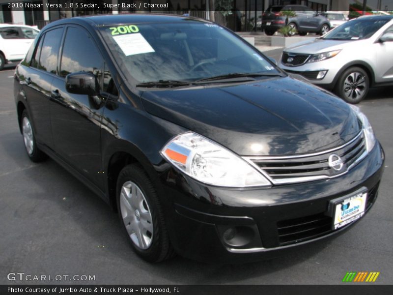 Super Black / Charcoal 2010 Nissan Versa 1.8 S Sedan