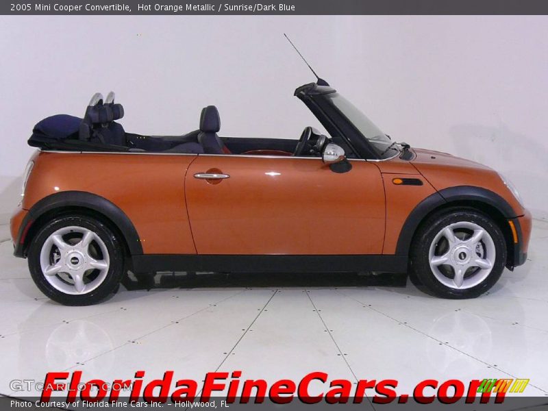 Hot Orange Metallic / Sunrise/Dark Blue 2005 Mini Cooper Convertible