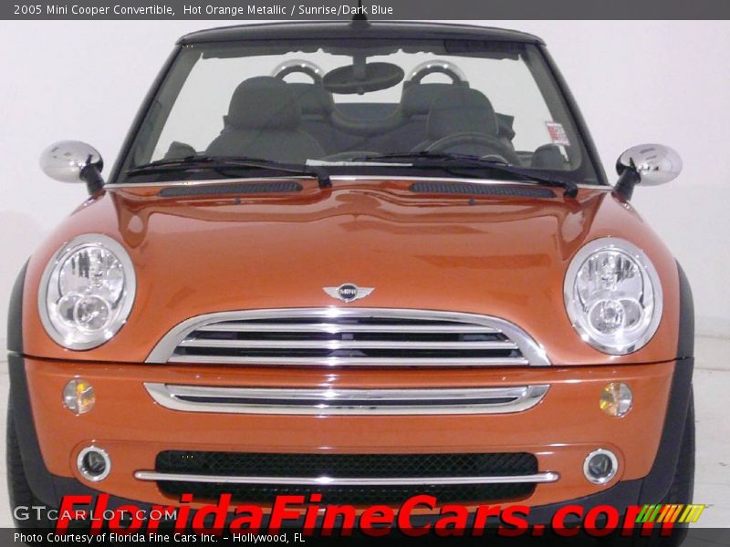 Hot Orange Metallic / Sunrise/Dark Blue 2005 Mini Cooper Convertible
