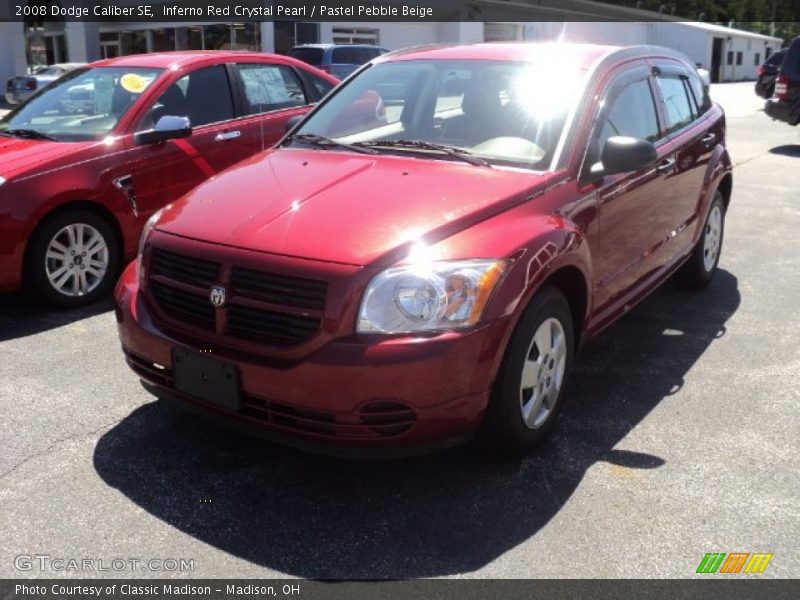 Inferno Red Crystal Pearl / Pastel Pebble Beige 2008 Dodge Caliber SE