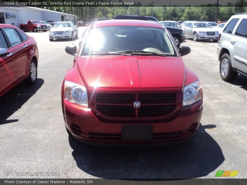 Inferno Red Crystal Pearl / Pastel Pebble Beige 2008 Dodge Caliber SE