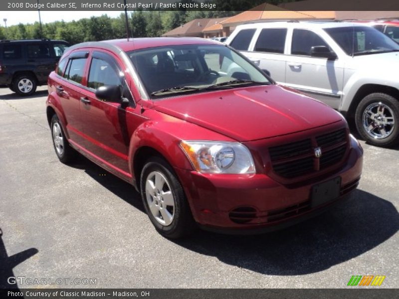 Inferno Red Crystal Pearl / Pastel Pebble Beige 2008 Dodge Caliber SE