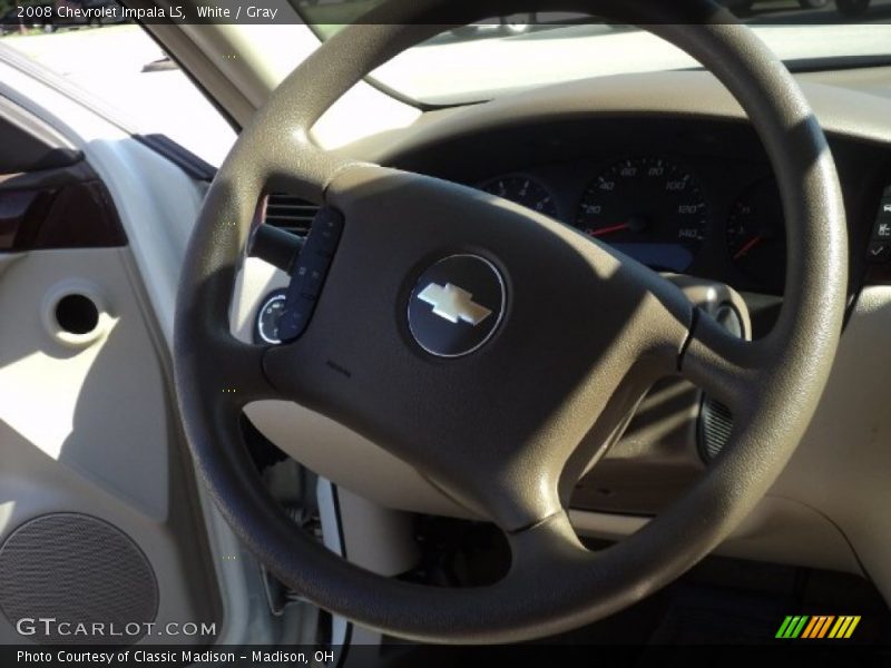 White / Gray 2008 Chevrolet Impala LS