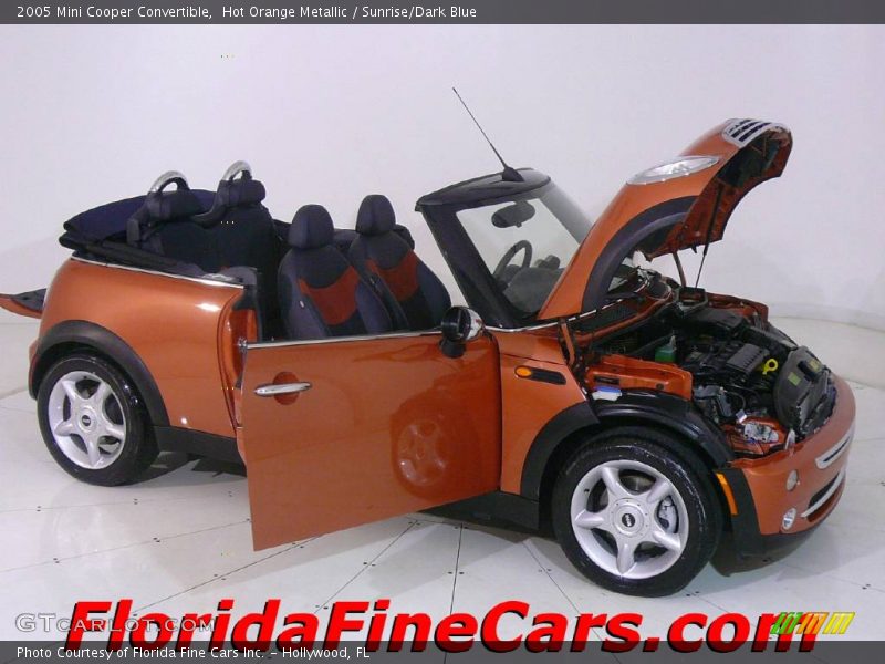 Hot Orange Metallic / Sunrise/Dark Blue 2005 Mini Cooper Convertible