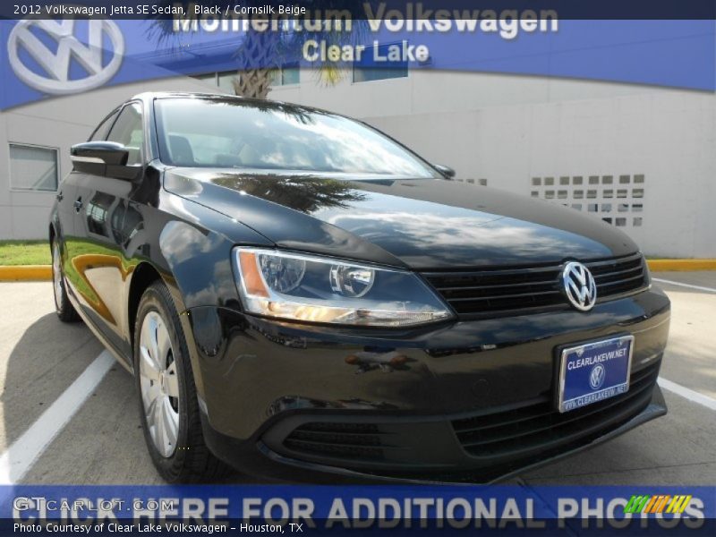 Black / Cornsilk Beige 2012 Volkswagen Jetta SE Sedan