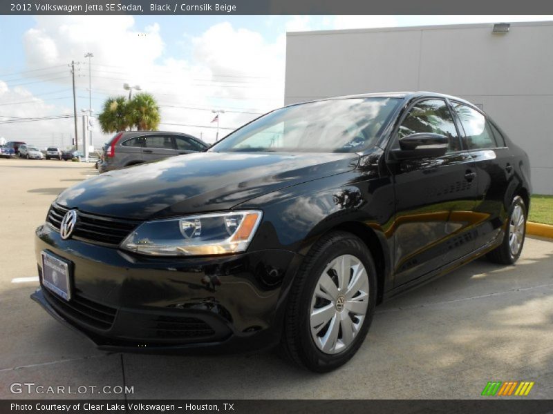 Black / Cornsilk Beige 2012 Volkswagen Jetta SE Sedan