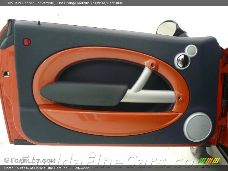 Hot Orange Metallic / Sunrise/Dark Blue 2005 Mini Cooper Convertible
