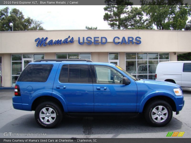 Blue Flame Metallic / Camel 2010 Ford Explorer XLT