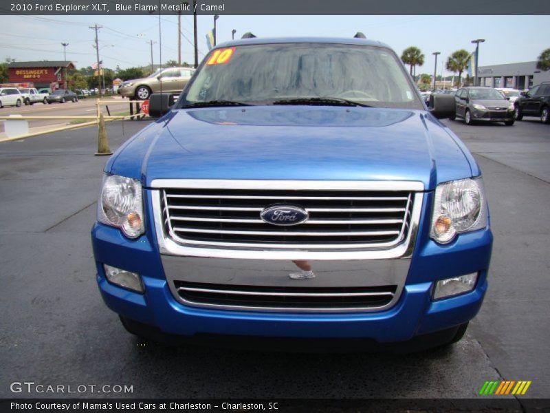 Blue Flame Metallic / Camel 2010 Ford Explorer XLT