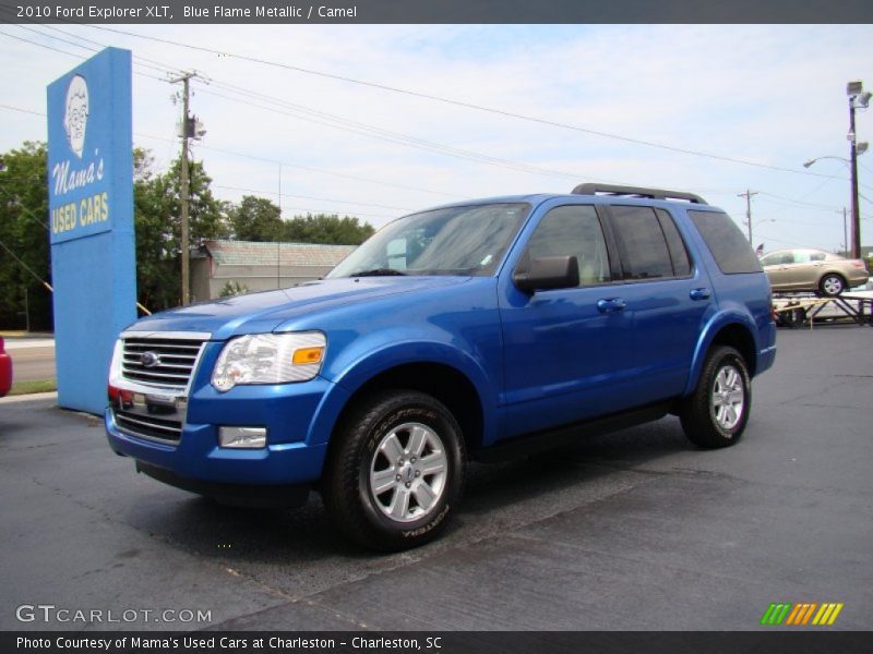 Blue Flame Metallic / Camel 2010 Ford Explorer XLT